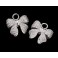 925 Sterling Silver 2 Bow  Charms 10x11.5mm.
