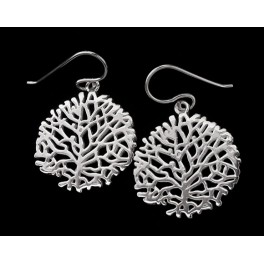 925 Sterling Silver Coral Earrings 20mm.Polish Finished