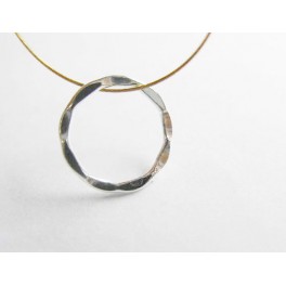 Sterling Silver 10 Hammered Circle Closed Rings 11.5mm.