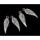 925 Sterling Silver 4 Angel Wing Charms 5x16mm.