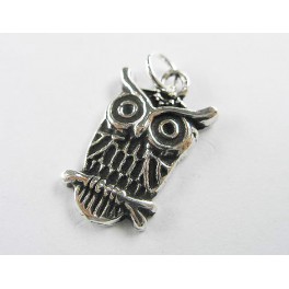 925 Sterling Silver Owl Pendant  11.5x18mm.