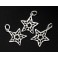 925 Sterling Silver 4 Star Charms 10mm.