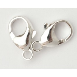 925 Sterling Silver 2 Lobster Clasps 8x16 mm.