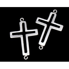 925 Sterling Silver 4 Cross Links ,Connectors  11x15 mm.