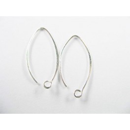 925 Sterling Silver 6 pairs of Ear Wires 10x23mm. 21 AWG.
