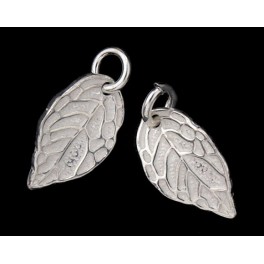 925 Sterling Silver 2 Leaf Charms  8x14 mm.