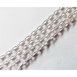 925 Sterling Silver Link Chain 1.5x2.5 mm. 40 inches