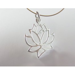 2 of 925 Sterling Silver Lotus Charms 16x20 mm.Polish Finished.