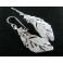 925 Sterling Silver Feather Earrings 12x35 mm.