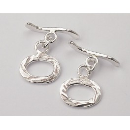 Karen Hill Tribe Silver 2 Oval Toggles 14x10mm.
