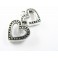 925 Sterling Silver 2 Oxidized Heart Charms 12mm.