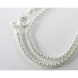 925 Popcorn Sterling Silver Necklace 1.45mm. 18 inches