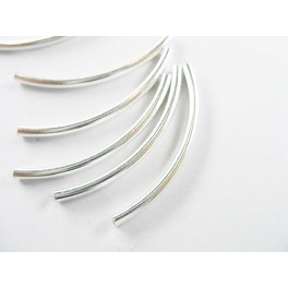 10 of 925 Sterling Silver Curve Beads 1.5x35 mm.