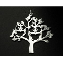 925 Sterling Silver Botanic, Tree of Life  Pendant 36x37mm.Polish Finished