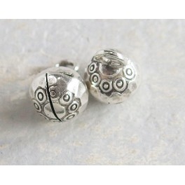 2 of Karen Hill Tribe Silver Imprint Bell Charms 9.5mm.
