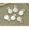 925 Sterling Silver 20 Round Tag Charms 5mm.