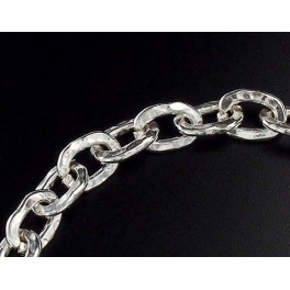 Karen Hill Tribe Silver Hammer Oval Opened Chain 6.5x9.5 mm.7.3 inches