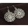 925 Sterling Silver Filigree Disc Earrings 23.5 mm. Polish Finished