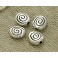 925 Sterling Silver 4 Shell Beads 5.5x6.5mm.