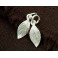 925 Sterling Silver 2 Tiny Leaf Charms  6x11 mm.