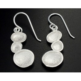 925 Sterling Silver Free  form Earrings  10x20mm. Matte Finished