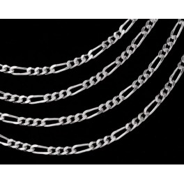 925 Sterling Silver Figaro Chain 1.3mm., 40  inches