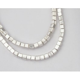 Karen Hill Tribe Silver 40 Cube Beads 2.5mm. 4 inches