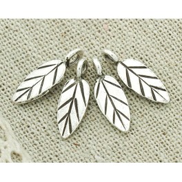Karen Hill Tribe Silver 6 Leaf Charms 5x13 mm.