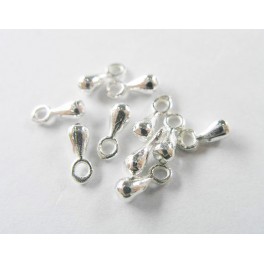 925 Sterling Silver 10 Little  Dew Drop Charms 3x5mm.