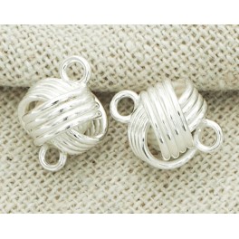 925 Sterling Silver  2  Love Knot  Links Connectors 9x12 mm.