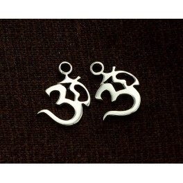 925 Sterling Silver 2 Ohm Charms 11.5x12mm.