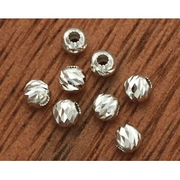 925 Sterling Silver 50 Diamond Cut Spacer Beads  3mm