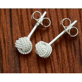 925 Sterling Silver  2 pairs of tiny Twist Wire Love Knot Stud Earrings