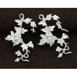 925 Sterling Silver 2  Ivy Leaf Charms  15x23mm. Delicate Charms
