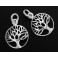 925 Sterling Silver 2 Tree of Life Charms 11.5mm.