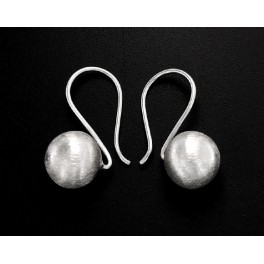 Karen Hill Tribe Silver 1 pair Brushed Round Earrings.10 mm.