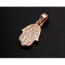 1 of 925 Sterling Silver Mini Hand Of Fatima Pendant , rose gold plated