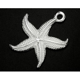 925 Sterling Silver Starfish Pendant 21mm.