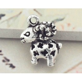 925 Sterling Silver Goat Pendant  12.5x13mm.