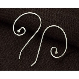 925 Sterling Silver 5 pairs of Ear Wires 14x28mm.