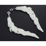 925 Sterling Silver 2 Feather Pendants  5x34 mm.