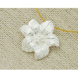 925 Sterling Silver  Flower Pendant 16x18mm