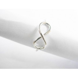 925 Sterling Silver 1.3 mm. Wire Ring - Infinity design