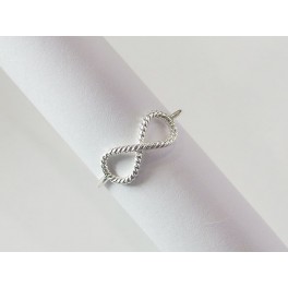 925 Sterling Silver 1 mm. Wire Ring - Infinity design