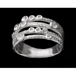 925 Sterling Silver Textured Combined Stack Ring