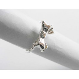 925 Sterling Silver 1.5mm. Twisted Rope Ring - Bow design