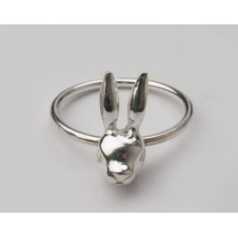 925 Sterling Silver 1.5 mm. Wire Ring - Bunny design