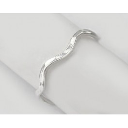 Karen Hill Tribe Silver Hammered Ring - Wavy design