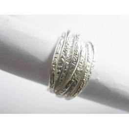 Karen Hill Tribe Silver Textured  Band  Ring
