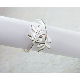 925 Sterling Silver Band Ring - Leaf Branch Design